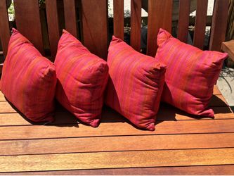 Like New Sunbrella Patio Pillows 15”x15” (4)