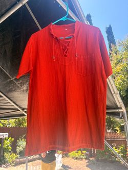 Red Lace-Up Short Sleeve Top