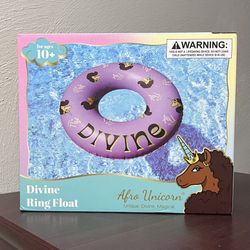 Afro Unicorn 39-Inch "Divine"Unicorn Inflatable Swim Ring Float for Pool