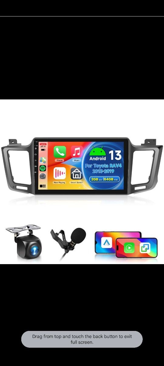 TO0259: 2GB64GB Car Stereo for Toyota RAV4 9 Android Head Unit Wireless Carplay Android Auto Mirror Link 101 Inch Touch Screen Car Radio GPS Bl