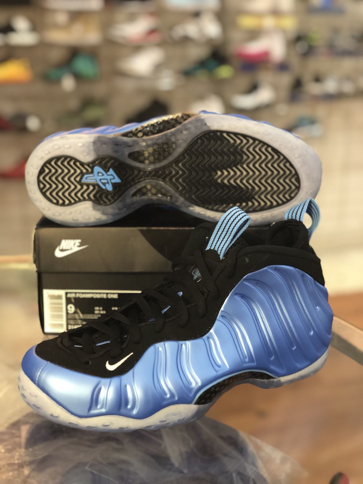 Brand new University blue foams size 9