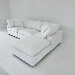 New White Sectional Cloud Couch Sofa