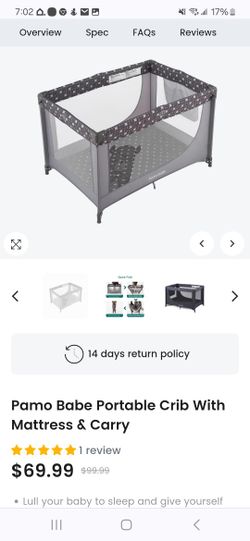 Pamo Babe Portable Crib With Mattress


