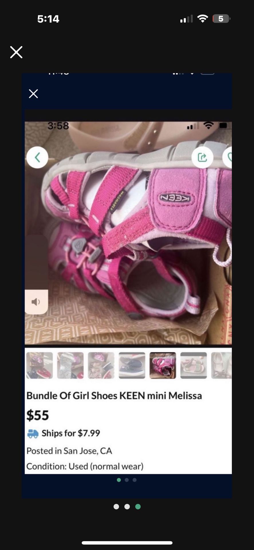 keen girls sandals in the original box