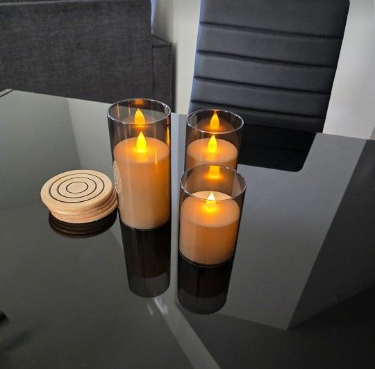 3-Piece Flameless LED Candle Set with Remote – $30