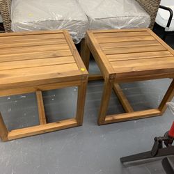 2 Square Wood Tables 