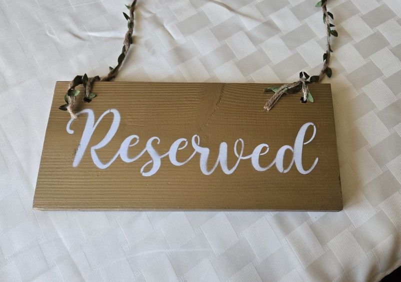 Wood Wedding- Reserved Signs - Handmade