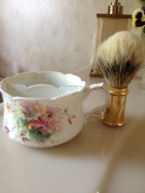 CHINA SHAVING CUP AND BRUSH