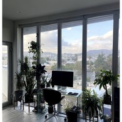 Bent Glass Computer Desk