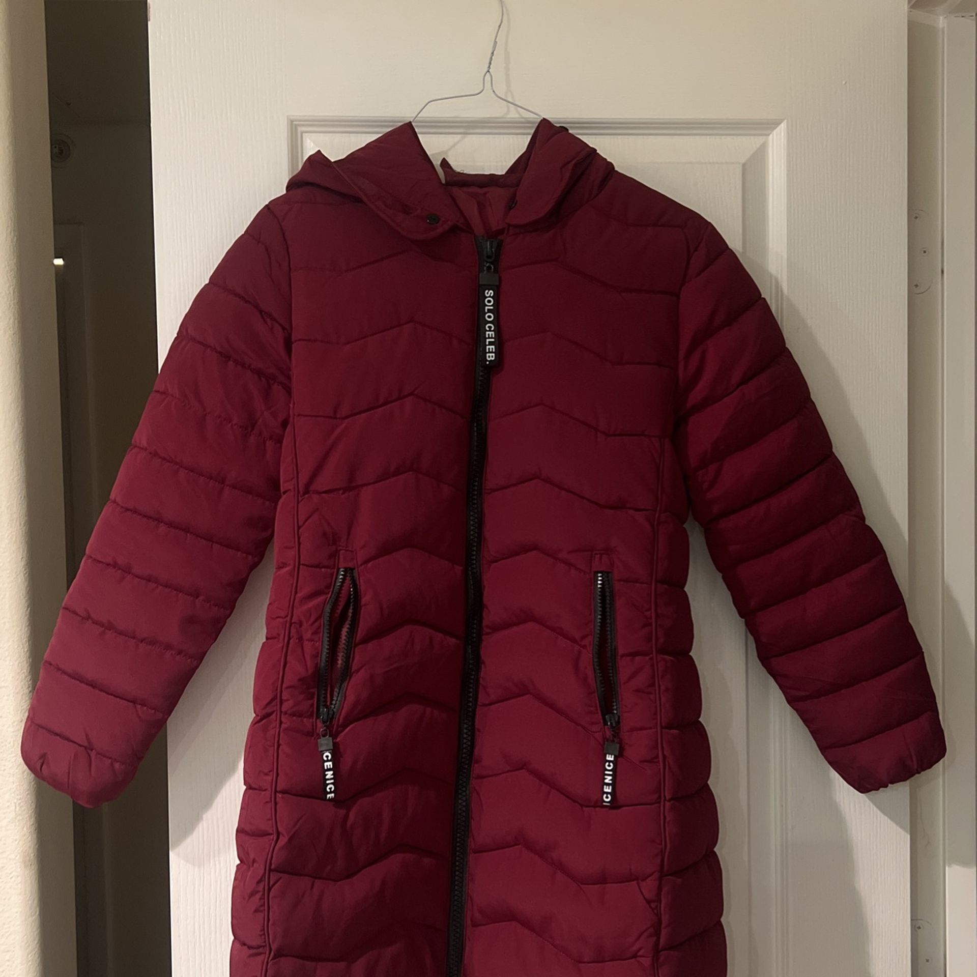 Burgundy Puffer Coat
