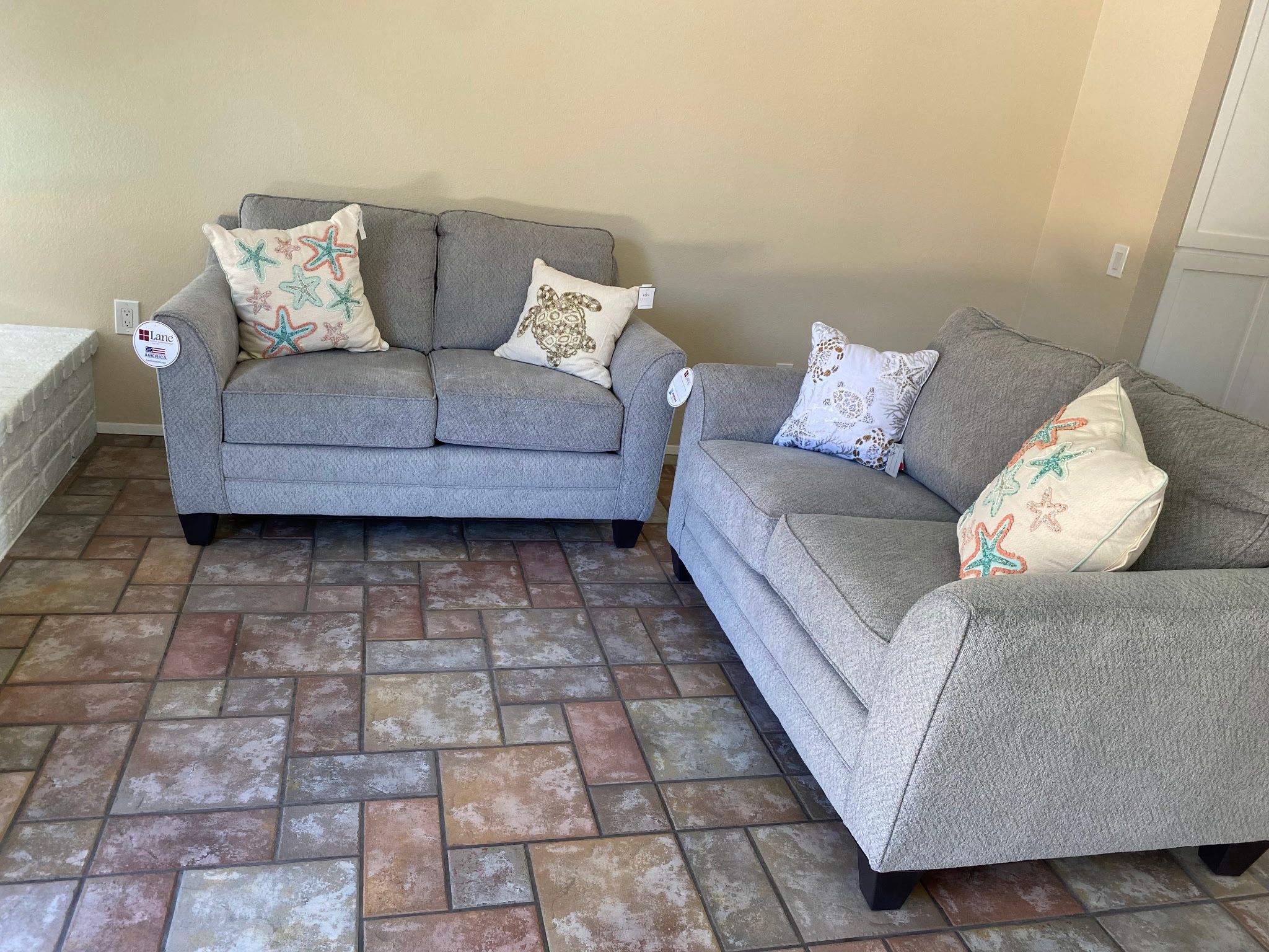 Blue/Grey Loveseats