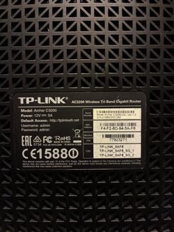 TP-Link Archer C3200 AC3200 Tri-Band Gigabit Router – Used – No Power Supply