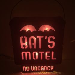  Bat’s  Motel "No Vacancy" Light Up Sign