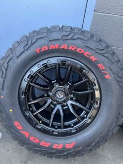 Fuel Rebel Rims 17" And Tires 33X12.50R17 Fuel And Arroyo Tires 17" Tacoma 4Runner Chevy Silverado GMC Sierra Ram1500
