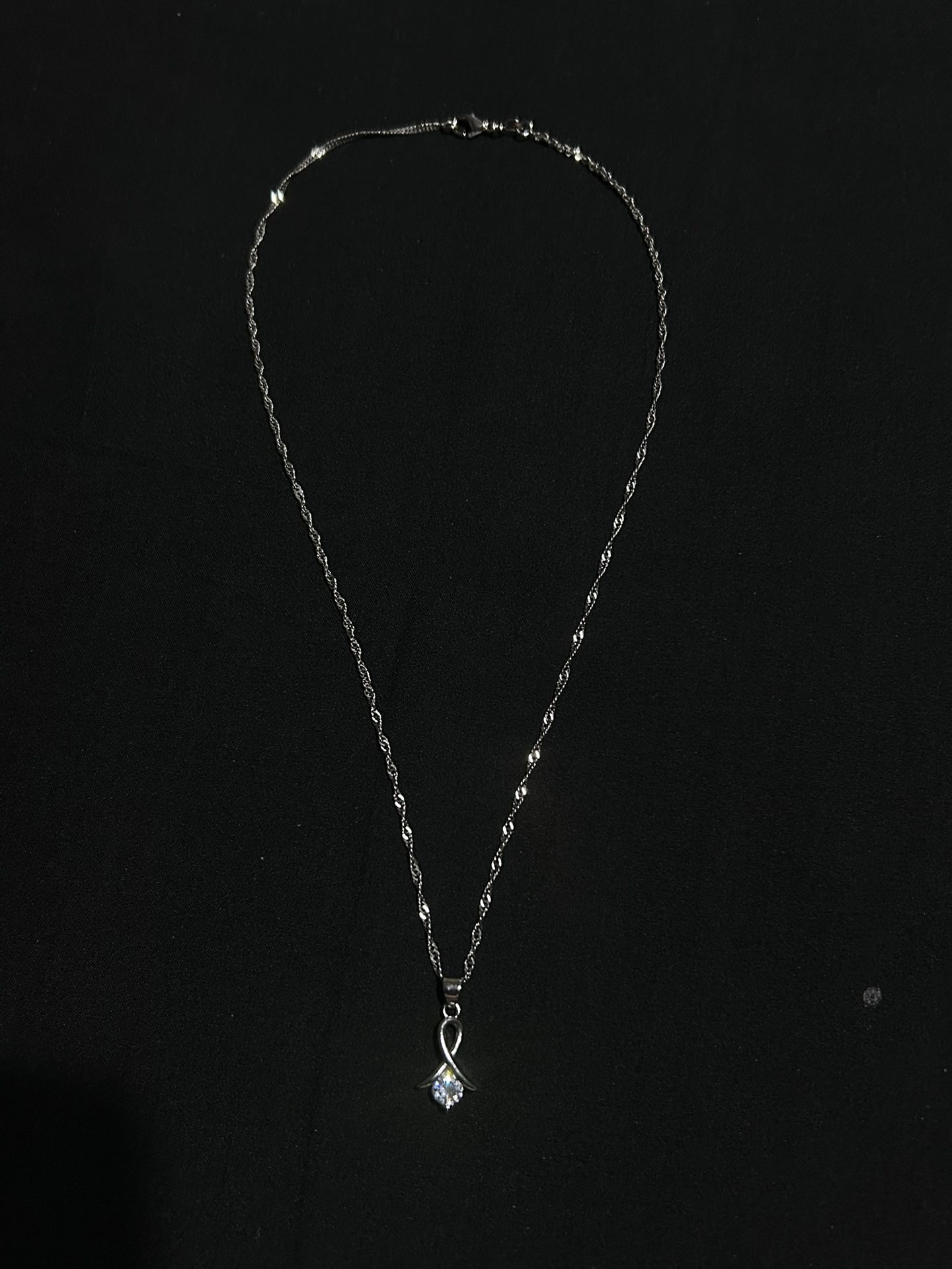 Sterling Silver Ribbon Necklace