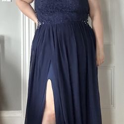 Navy Blue Event Dress Size 16W Citychic