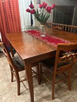 Dining Table Set with 6 Chairs – Solid Wood
