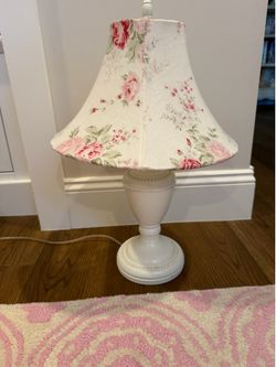 Pottery Barn Kids lamp with shabby chic shade
