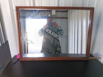 Large Wood Framed Wall Mirror