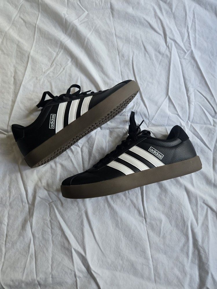 Adidas VL Court Grey Black Gum Size 10 Men's Sneakers Shoes