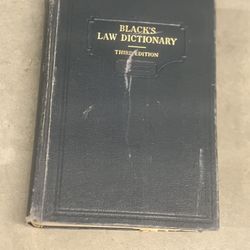 BLACK’S LAW DICTIONARY Third Edition West Publishing Company Hardcover, 1933 VTG. Pre owned in good with minor cosmetic blemishes. These blemishes are