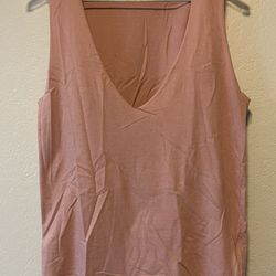 Windsor, Women’s Pink Chocker V-Neck Sleeveless Tank, Size S Runs Big
