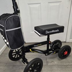 BlessReach Deluxe Medical Scooter Double Handbrake, All Terrain Steerable Knee Scooter