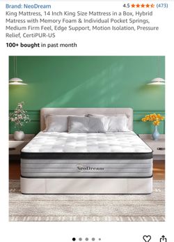 🔥 BRAND NEW King Mattress 14” Hybrid Memory Foam & Pocket Springs – Still in Box! 🔥