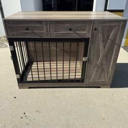 Dog Crate Storage Cabinet Kennel with Double Doors