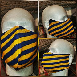 Yellow & Blue Stripes Face Mask
