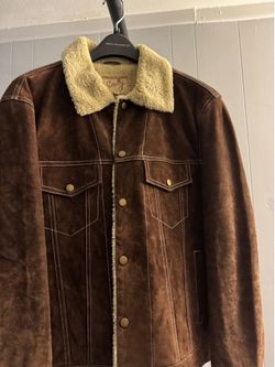 SCULLY MEN’S SHERPA LINED BOAR SUEDE JACKET SIZE SMALL