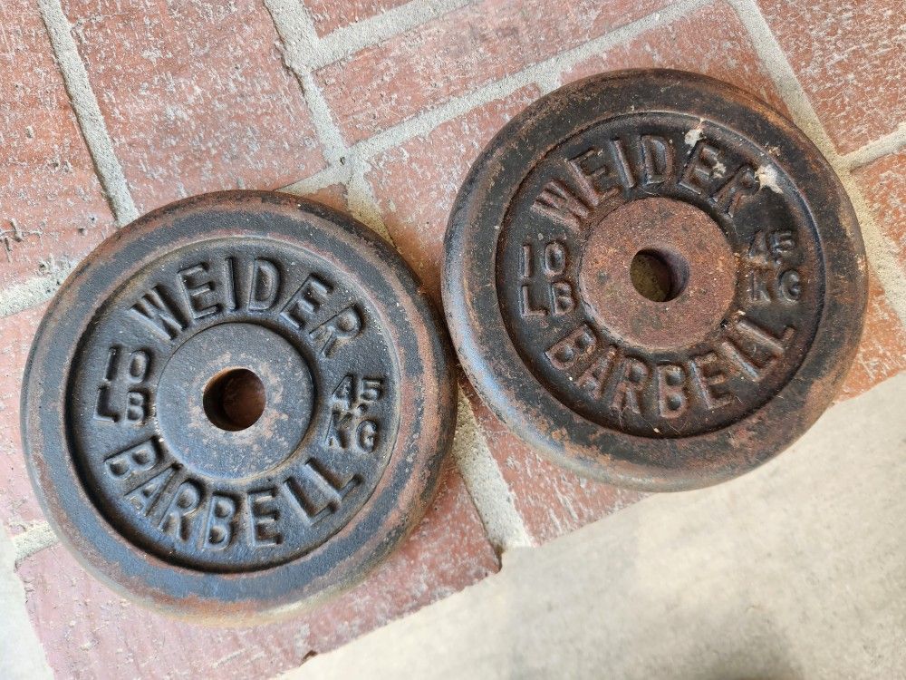 Vintage 2 Weider 10 Lbs Weights
