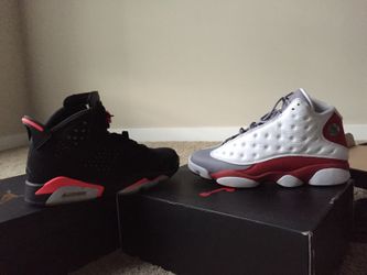 Jordan 6s (9) and Jordan 13 (10)