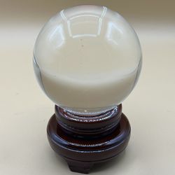 Monterey Clear Crystal Ball With Wooden Stand And Gift Box