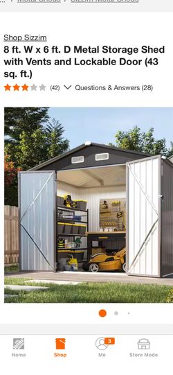 Storage shed 8x6ft