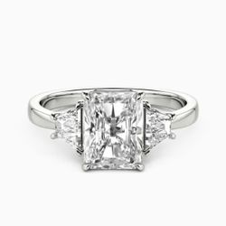 White Gold And crystal Engagement Ring 