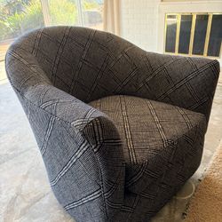 Dark Blue & White Swivel Chair