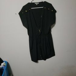 Women's 1X Black And Gold Casual Dress 