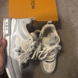 white and Grey LV Skates