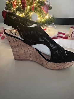 Black Suede Espadrille Wedge Sandals