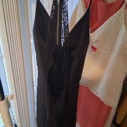 Black Open Back Mini Dress