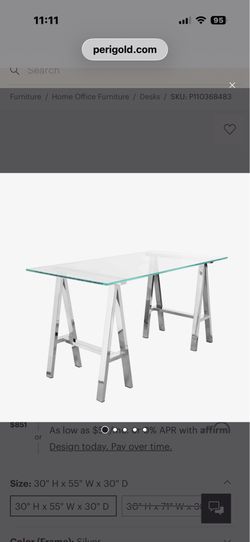 Metal and glass office desk