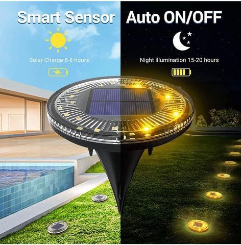 Solar Rotation Light Solar Ground Lights, 24 LED Solar Garden Lights with Rotation and ...