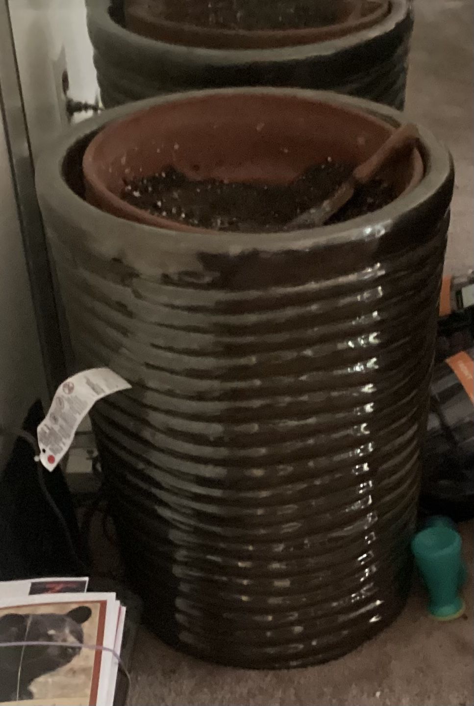 Large Brown Ceramic Flower Pots