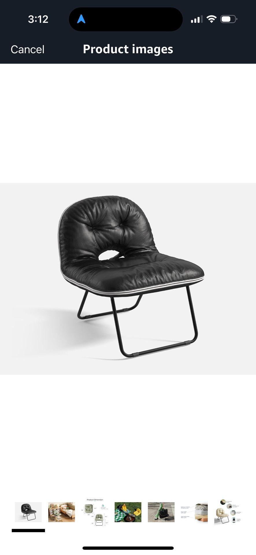 Folding Leather Accent Chair