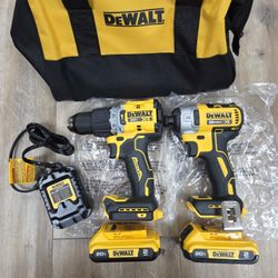 NEW DeWalt 20V XR Brushless Hammer Drill & XR 3-Speed Impact Driver Combo Kit