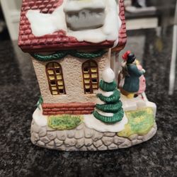 Ceramic Church With Carolers Music Figure 