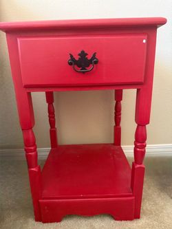 Vintage red nightstand
