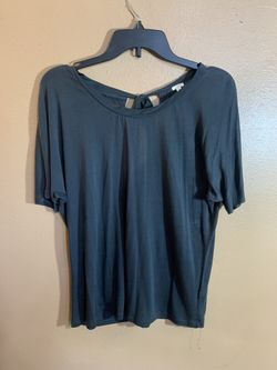 J. Crew Gray Short-Sleeve Tie-Back Tee - M