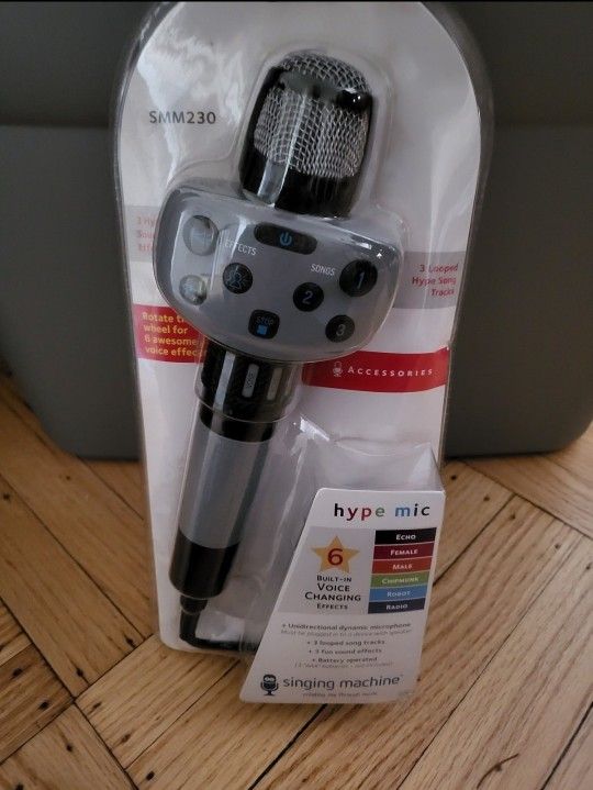 Singing Machine Karaoke Hype Mic Wired 6 Voice Changing Microphone